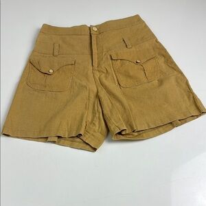 Dagg & Stacey Cotton Shorts Tan Size Small